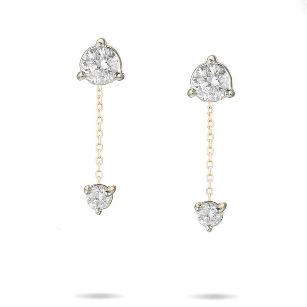Adina Reyter 14kt gold and diamond Amigos post earrings for sale
